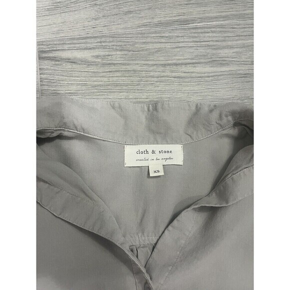 Anthropologie Cloth & Stone Tunic in Beige Tie Waist Shirt Dress Size XS A2 - Picture 6 of 7